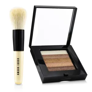 Bobbi Brown Bronze Shimmer Brick Set: Bronze Shimmer Brick Compact   Mini Face Blender Brush (Limited Edition)  2pcs