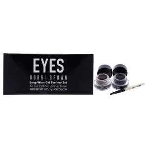 Bobbi Brown Long-Wear Gel Eyeliner Set by Bobbi Brown for Women - 3 Pc Set 0.1oz Long-Wear Gel Eyeliner - Black Ink . 0.1oz Long-Wear Gel Eyeliner - Sepia Ink. Ultra Fine Eyeliner Brush