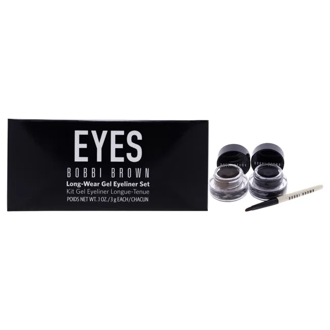 Bobbi Brown Long-Wear Gel Eyeliner Set by Bobbi Brown for Women - 3 Pc Set 0.1oz Long-Wear Gel Eyeliner - Black Ink . 0.1oz Long-Wear Gel Eyeliner - Sepia Ink. Ultra Fine Eyeliner Brush
