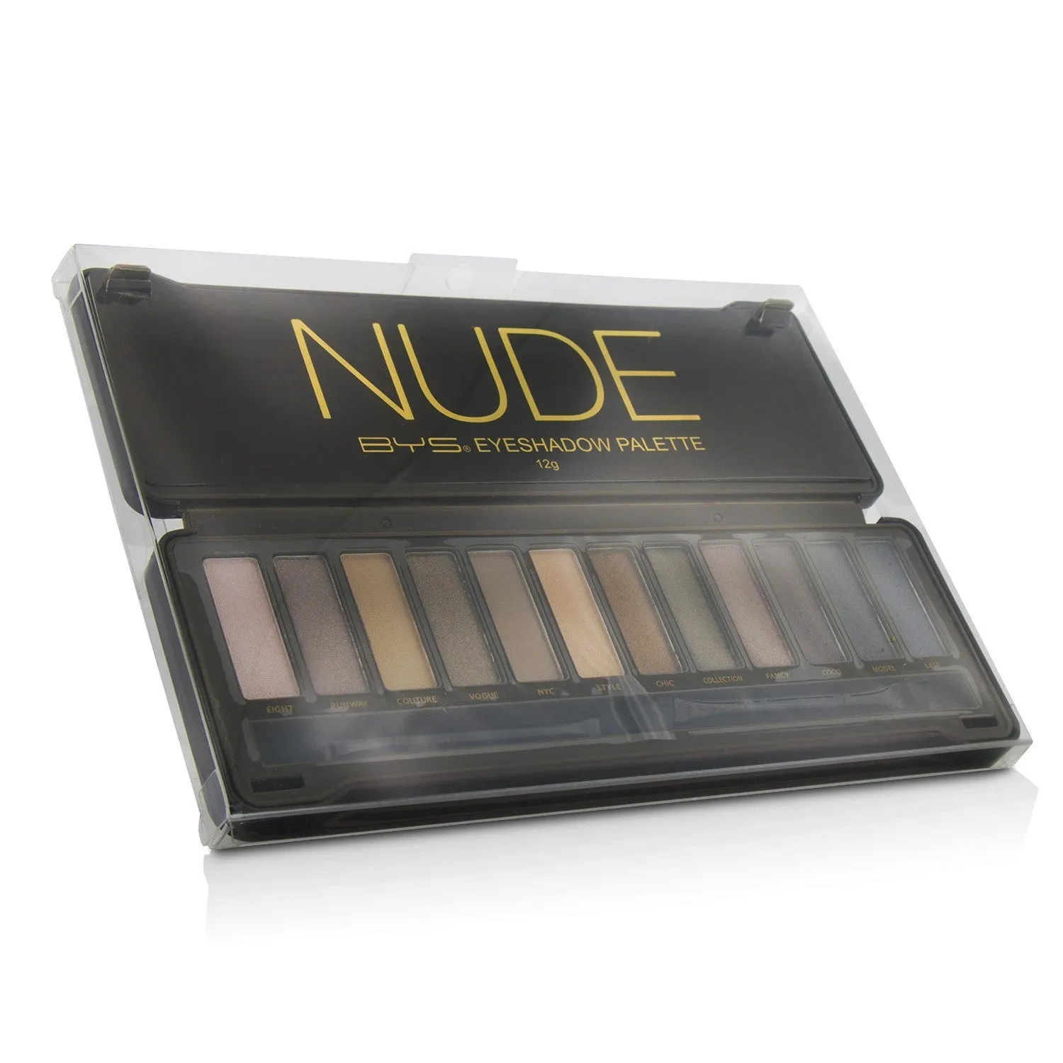 BYS Eyeshadow Palette (12x Eyeshadow. 2x Applicator) - Nude  12g/0.42oz