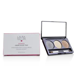 Laura Geller Baked Cream Glaze Trio Eyshadow Palette With Brush - # Golden Sunset  3g/0.1oz