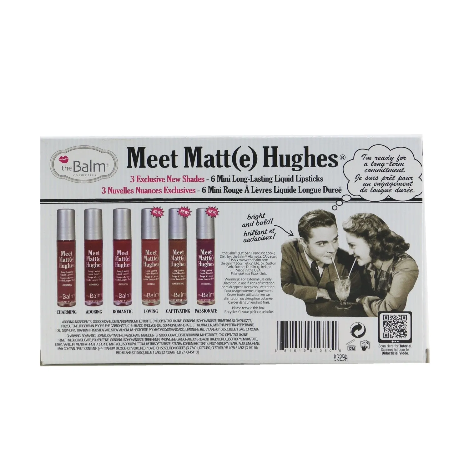 TheBalm Meet Matt(e) Hughes 6 Mini Long Lasting Liquid Lipsticks Kit - Vol.1  6x1.2ml/0.04oz